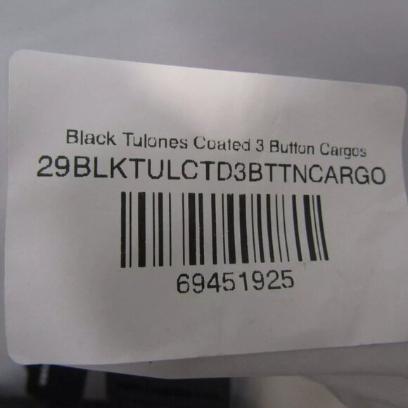 NEW TULONES Mens Coated Cargo Jeans Size 29 x 36 Black - Picture 6 of 12